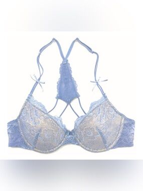 NWT Samantha Chang Whispering Lilac 34C Classic U/W T-Back Lace Bra